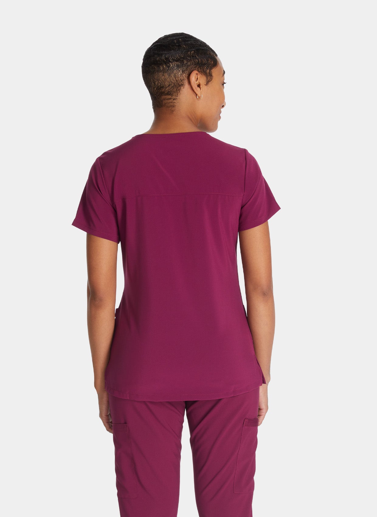 Blouse-médicale-Dickies-EDS-Essentiel-Femme-Bordeaux-dos