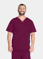 Blouse médicale Unisexe Cherokee Core Stretch col en V Bordeaux