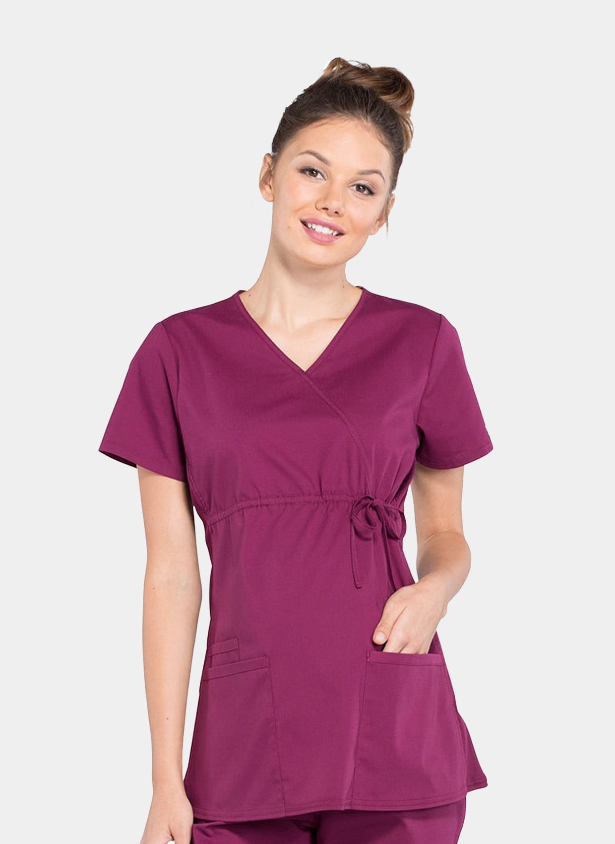 Blouse médicale de maternité Cherokee bordeaux