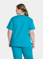 Blouse médicale femme Dickies EDS col en V bleu canard dos