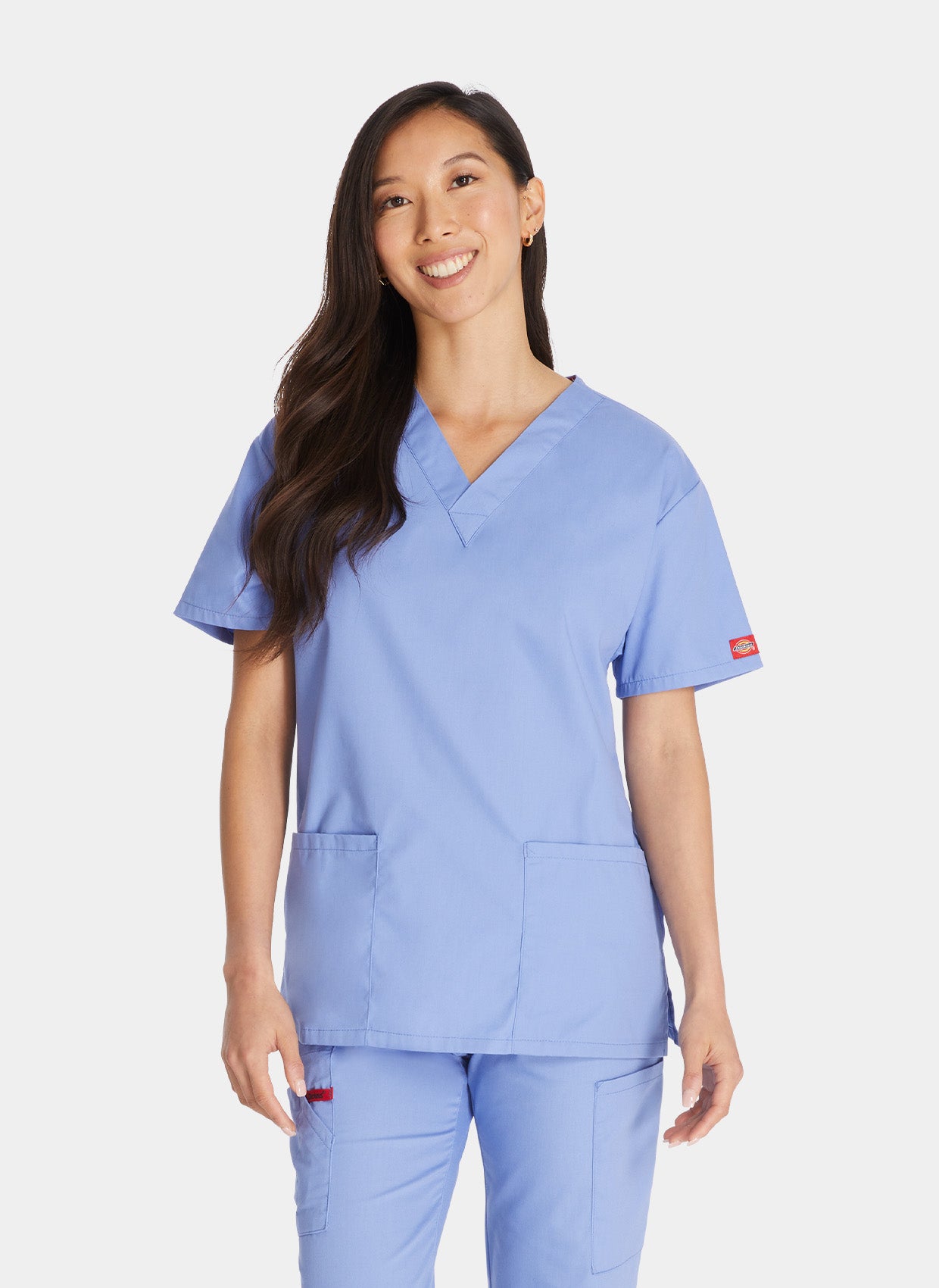 Blouse médicale femme Dickies EDS col en V bleu ciel 