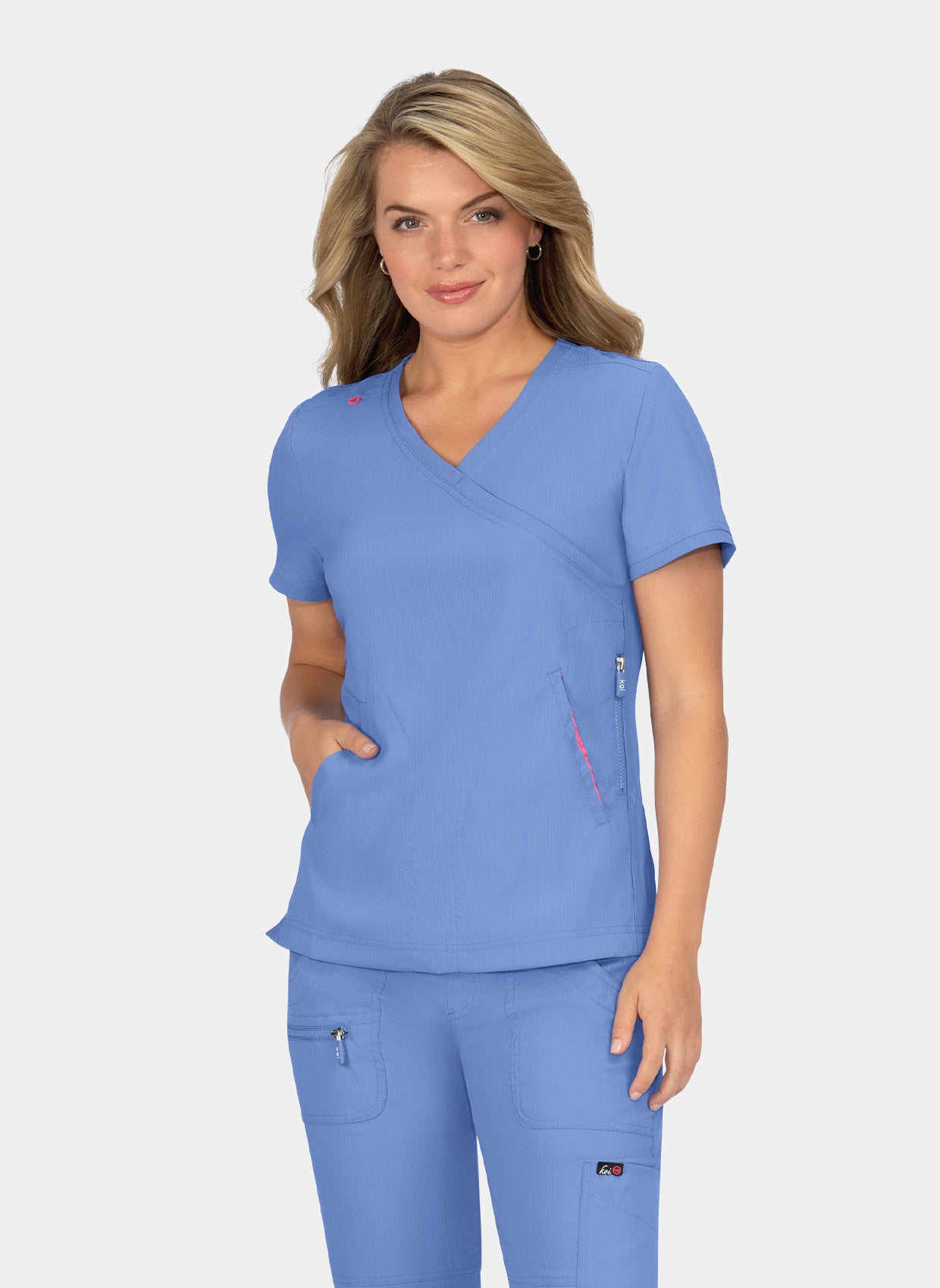 Blouse médicale femme Koi Lite Philosophie bleu ciel