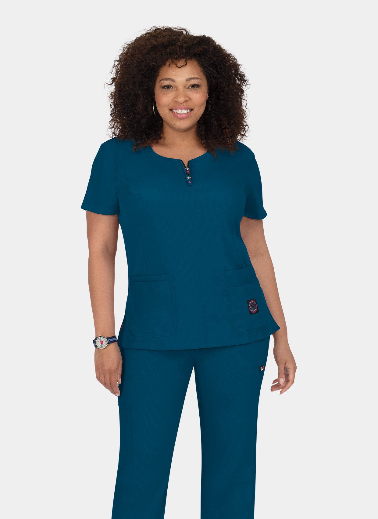 Blouse médicale femme Koi Lite Sérénité-Bleu-caraibes