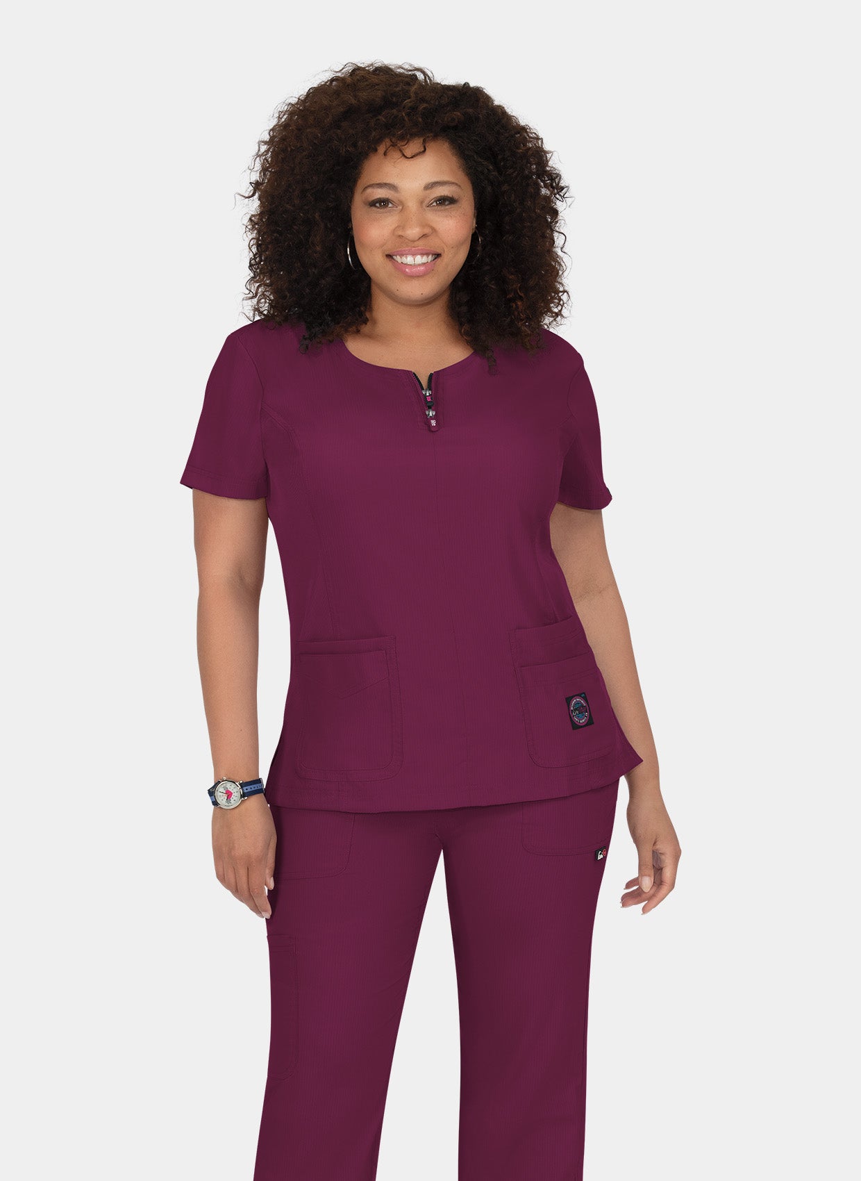 Blouse médicale femme Koi Lite Sérénité bordeaux