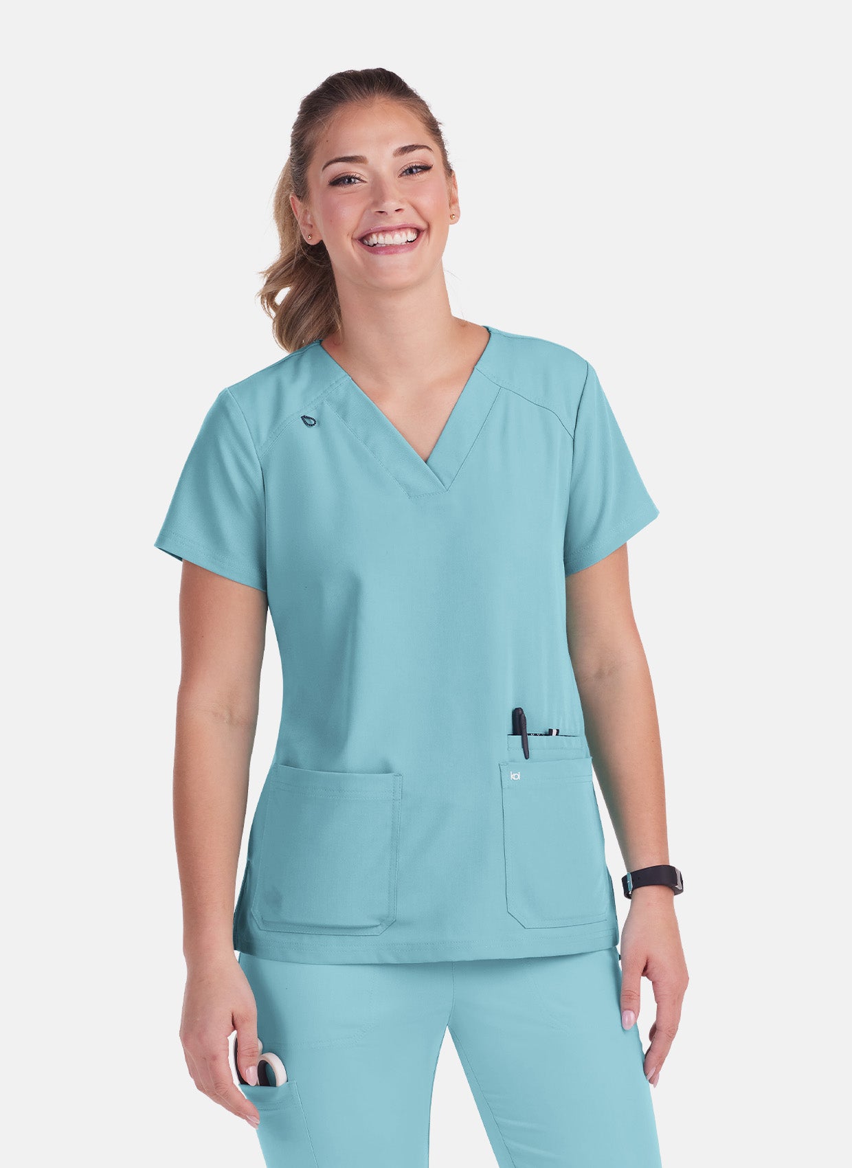 Blouse médicale femme Koi Next Gen Agitation et passion - Sea Glass