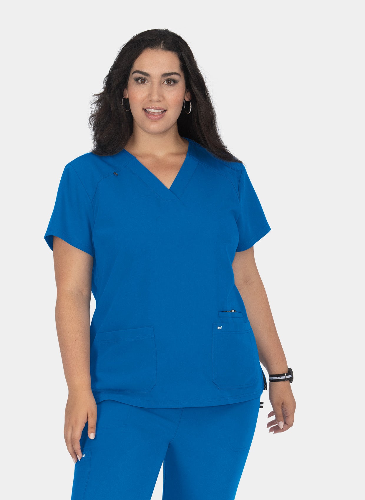 Blouse médicale femme Koi Next Gen Agitation et passion bleu roi