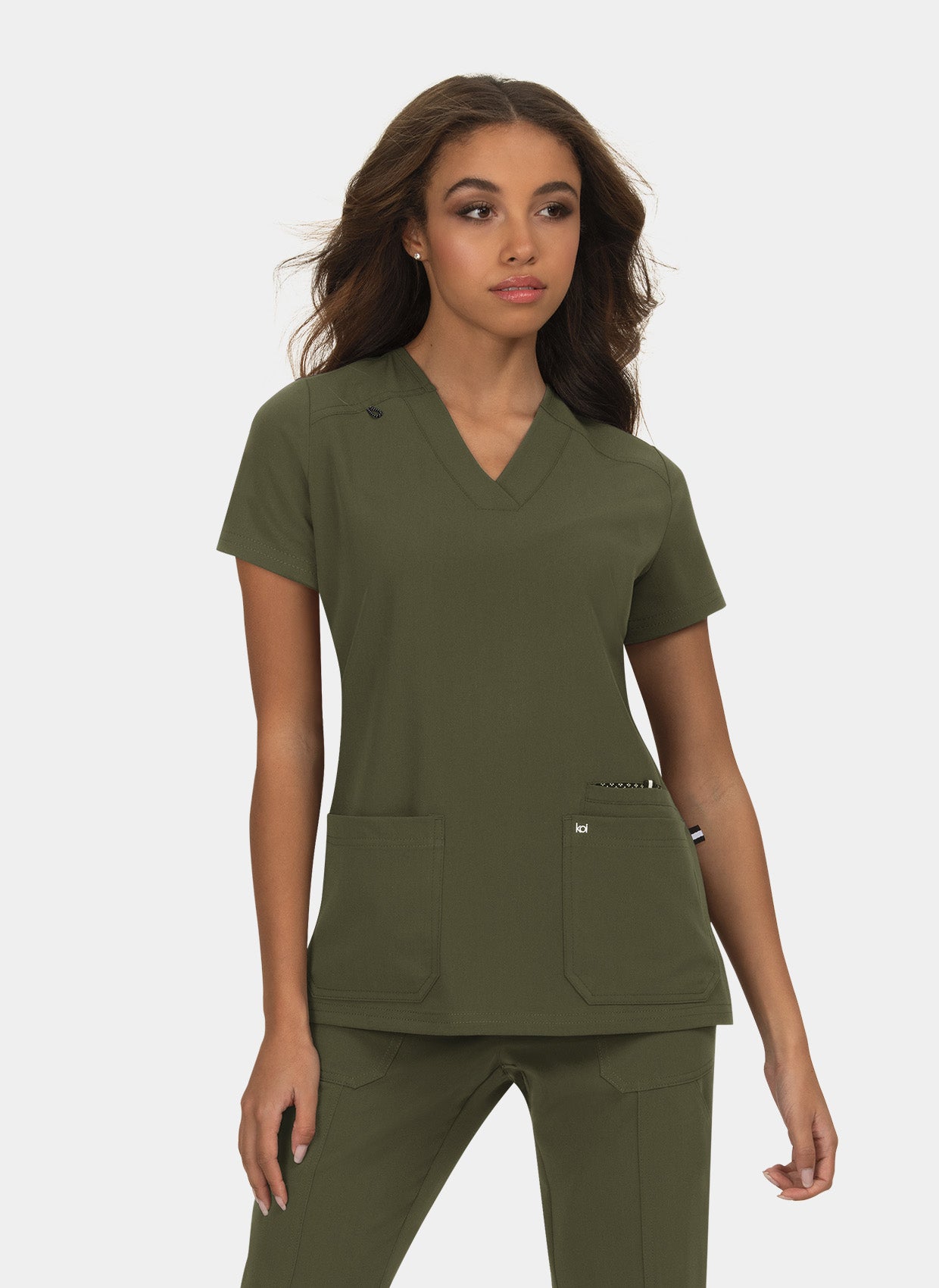 Blouse médicale femme Koi Next Gen Agitation et passion Olive