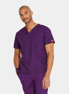 Blouse médicale unisexe Dickies EDS col en V aubergine