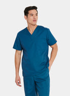 Blouse médicale unisexe Dickies EDS col en V bleu caraibes