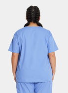 Blouse médicale unisexe Dickies EDS col en V bleu ciel dos