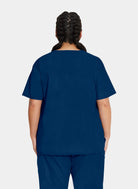 Blouse médicale unisexe Dickies EDS col en V bleu marine dos