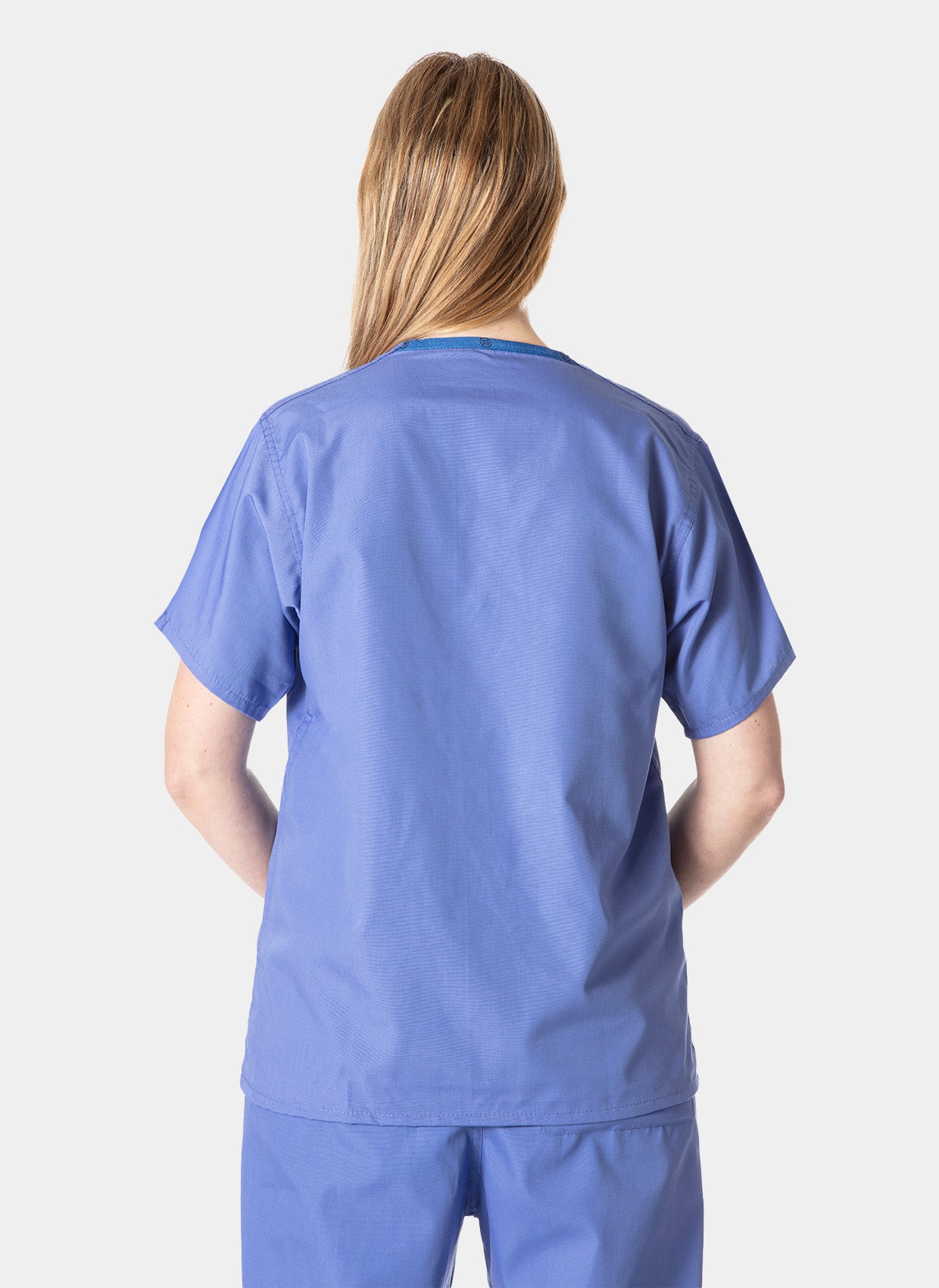 Blouse médicale unisexe et réversible bleu ciel dos