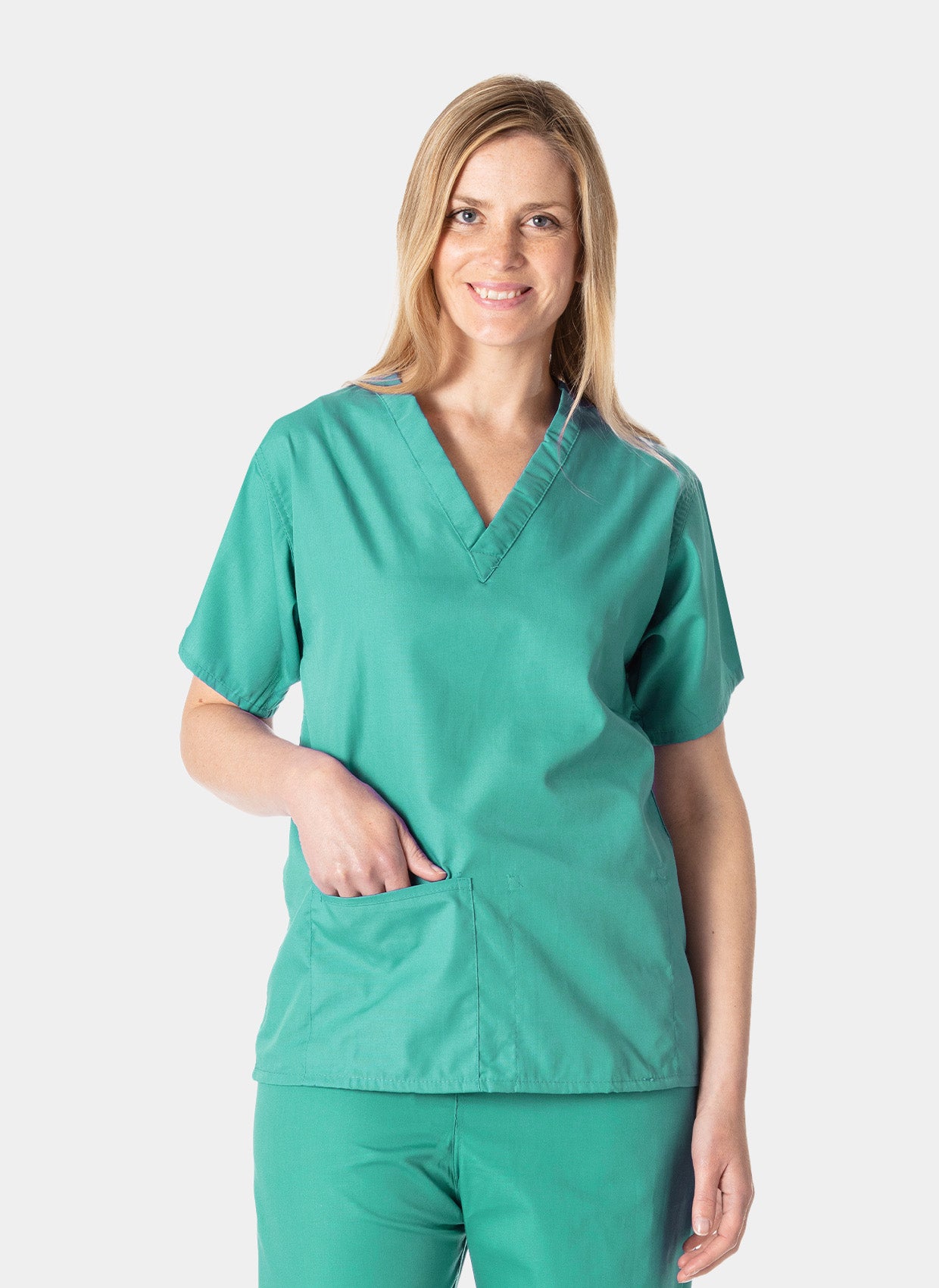 Blouse médicale unisexe et réversible bleu vert