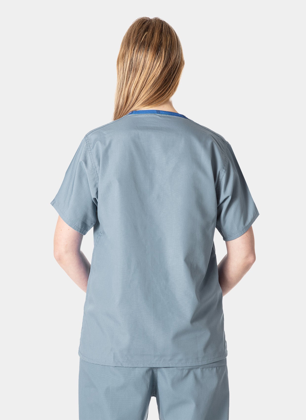 Blouse médicale unisexe et réversible gris clair dos