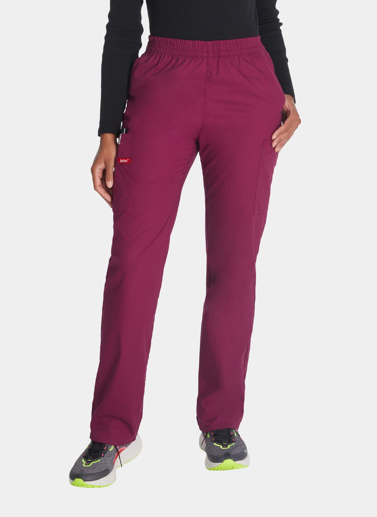 Pantalon médical Femme Dickies EDS Taille élastique bordeaux