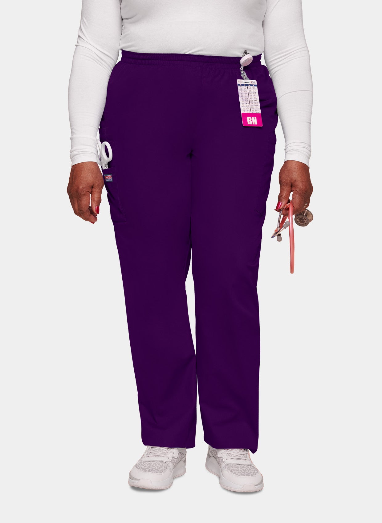 Pantalon médical unisexe Cherokee avec élastique Aubergine