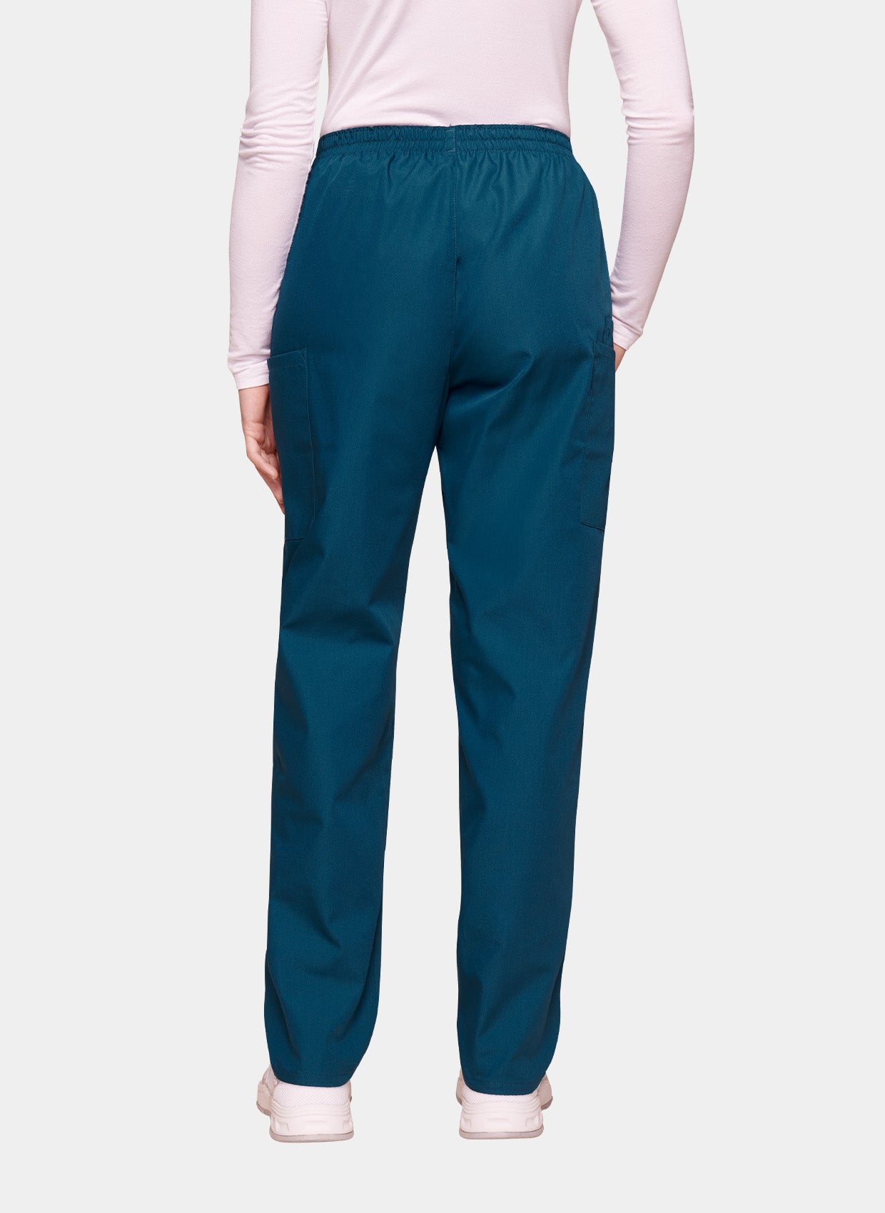 Pantalon médical unisexe Cherokee avec élastique bleu caraibes dos