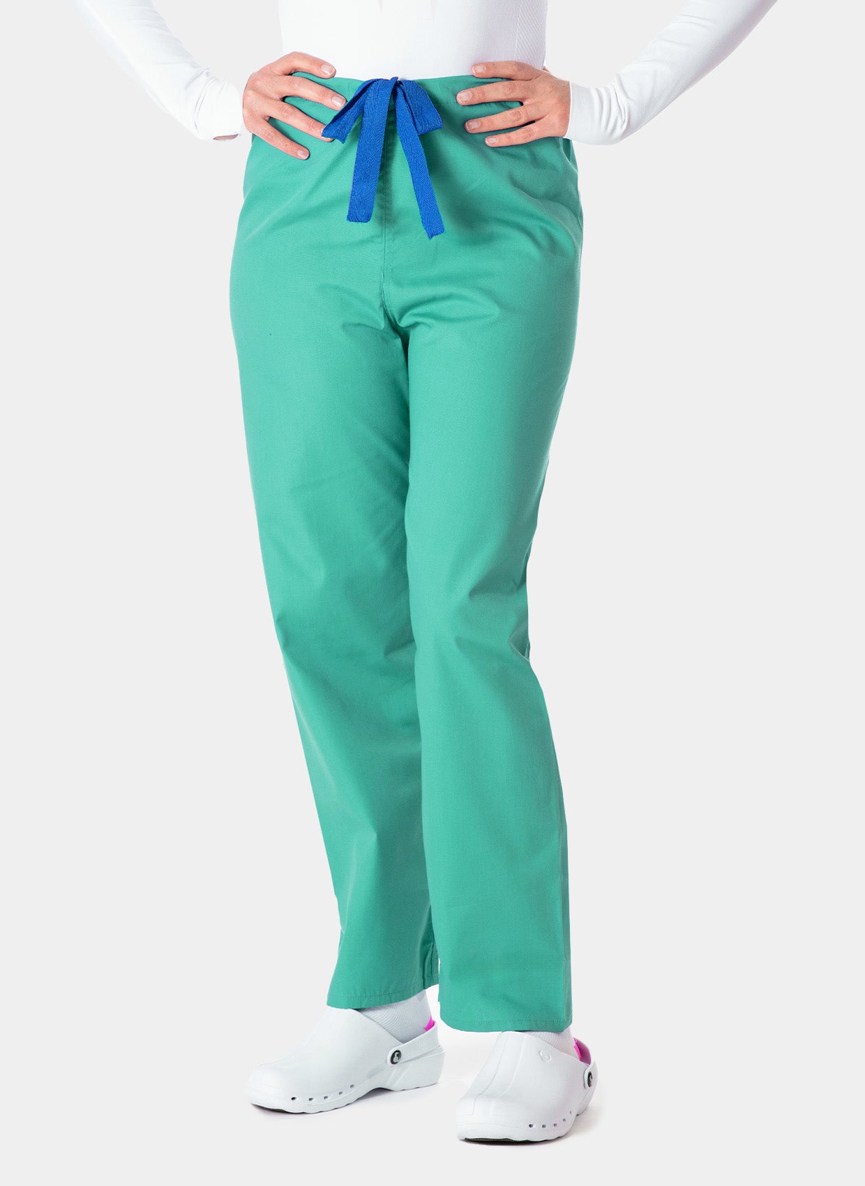 Pantalon médical unisexe et réversible bleu vert