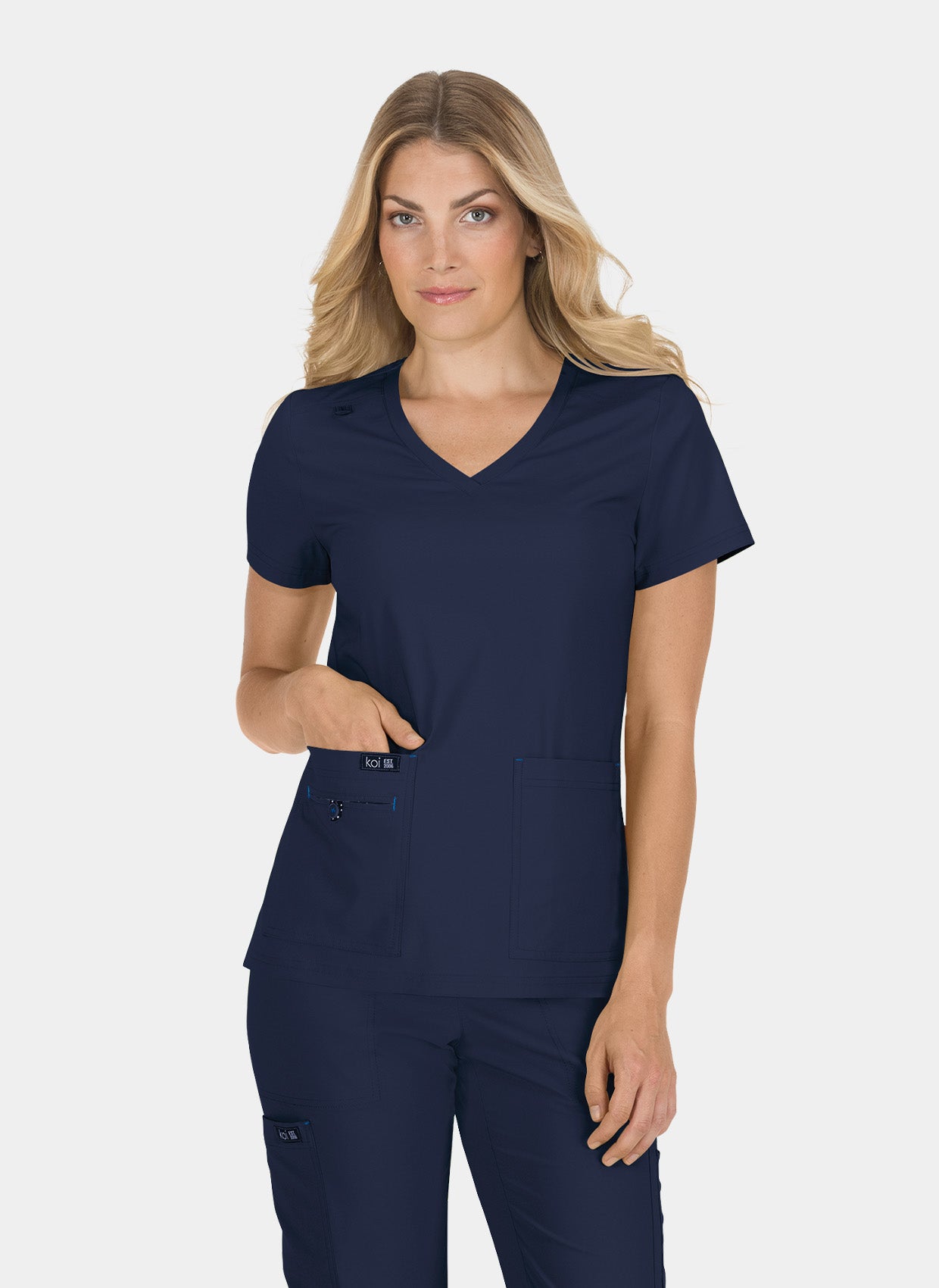 Blouse médicale femme Koi Basics Becca - Bleu marine