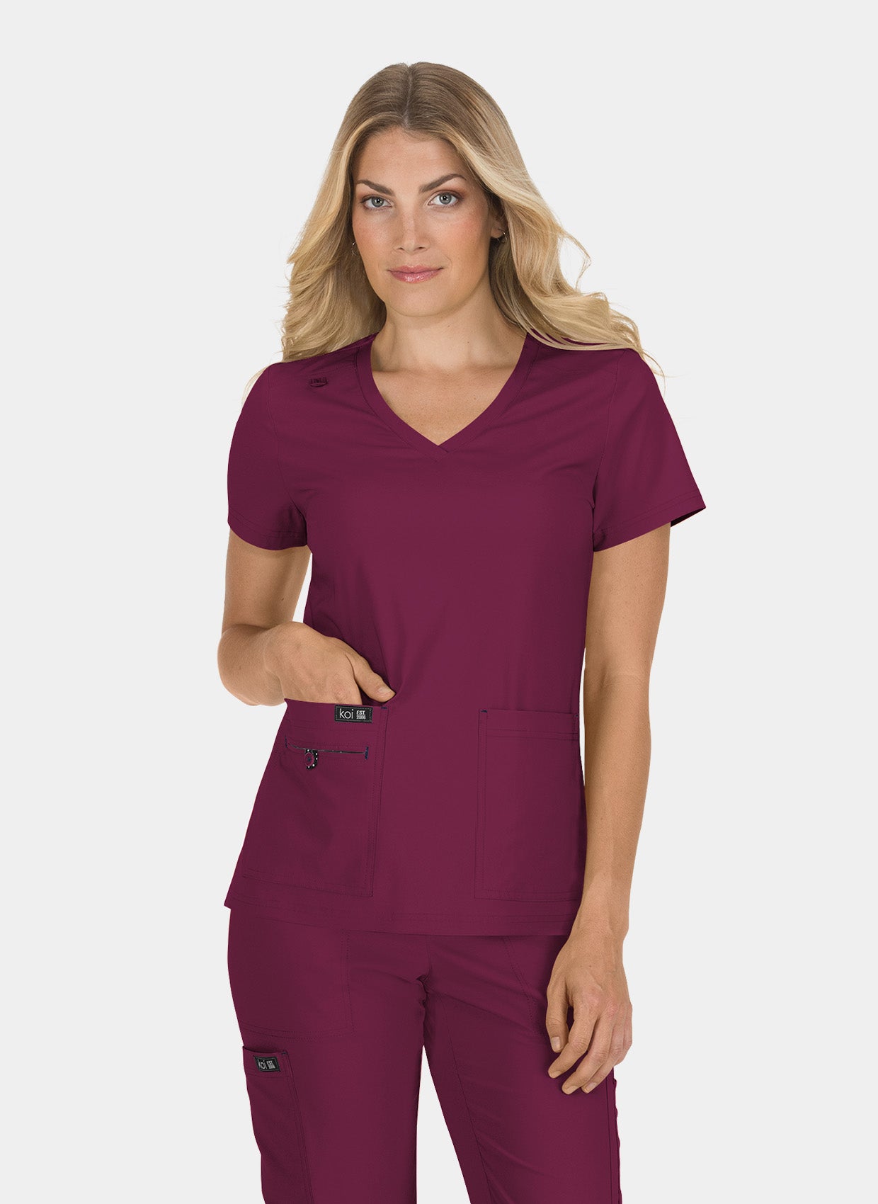 Blouse médicale femme Koi Basics Becca - Bordeaux