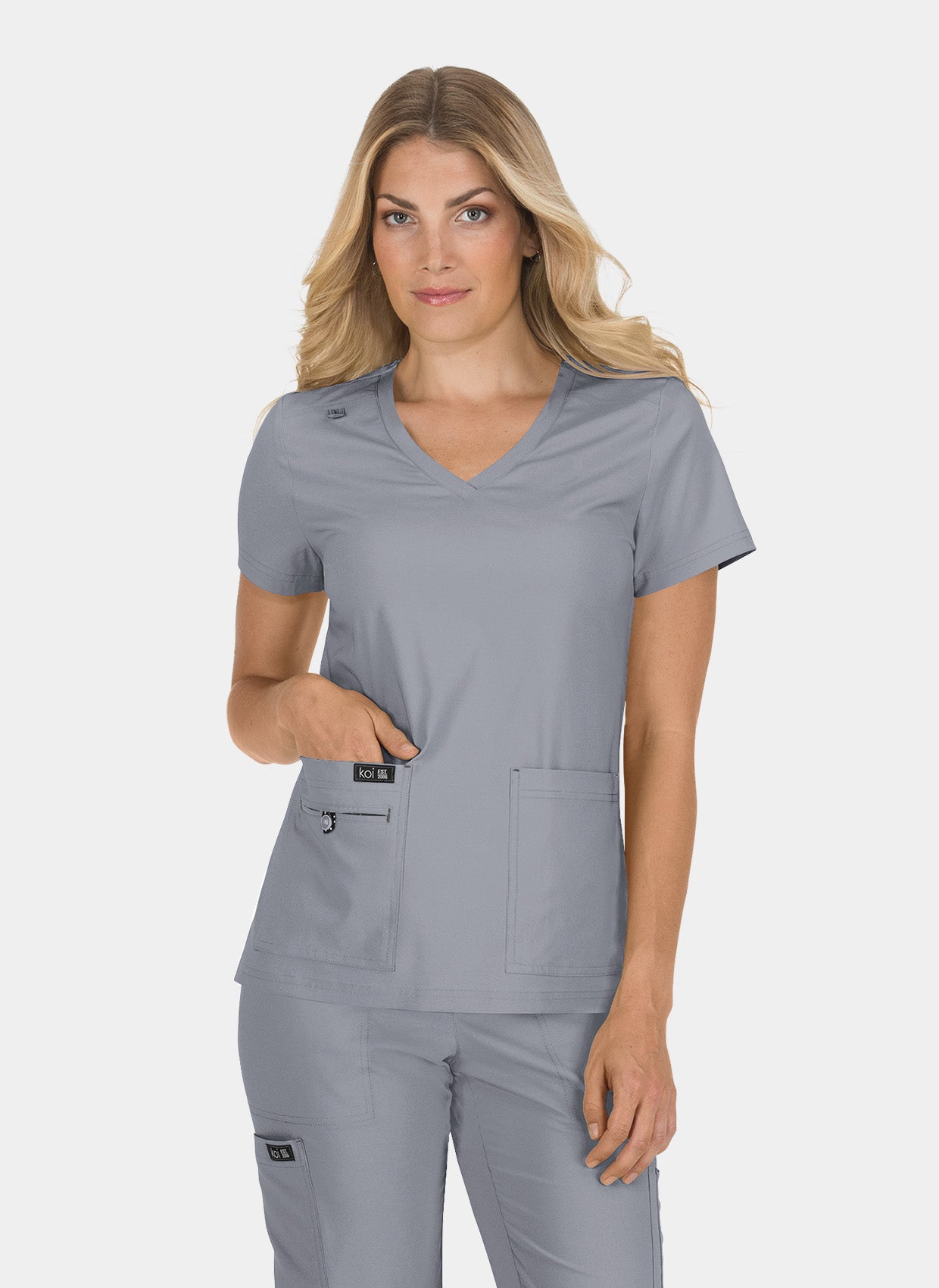 Blouse médicale femme Koi Basics Becca - Gris acier